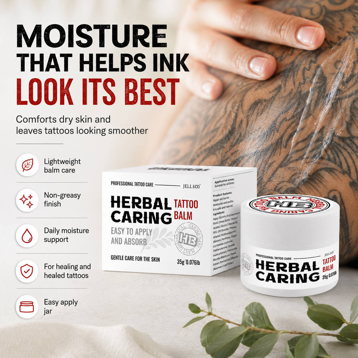 💡Tattoo Aftercare Balm for Fresh & Existing Tattoos🧍🏻♀️, Safe During Healing, Hydrates & Rejuvenates Tattooed Skin-TI