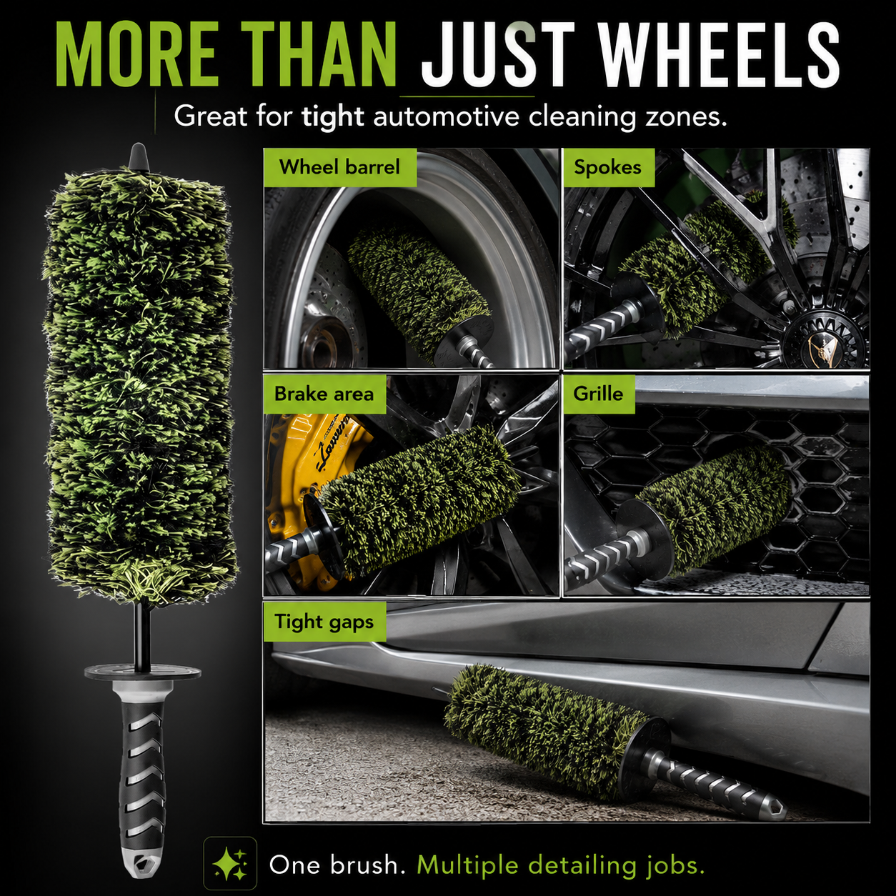 🚗Viking V+ Wheel Brushche🛞, Effective Tool for Wheel Deep Cleaning, 17 Inch Length,1 Pack-TI