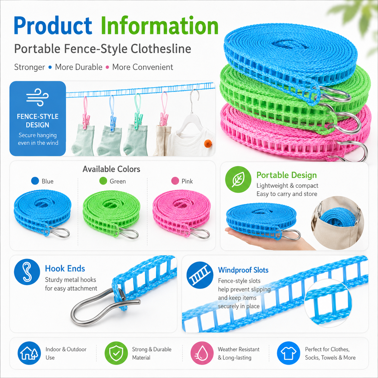 10M Extended clothes drying line-TI