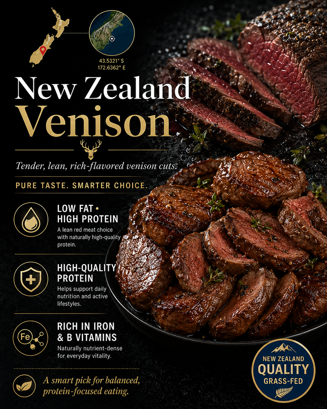 New Zealand Premium Venison 🦌High Protein Wild Venison-JT9