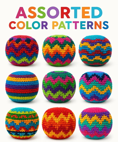 1PCS Hacky Sack Footbag Set Handmade Crochet Hacky Kick Sack Balls Knitted Kick Balls for Kids & Adults, Handmade Toss Bags for Playground, Parties & Travel (Random colors)-LIN