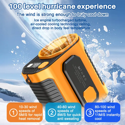 PADOX Personal Waist Portable Rechargeable Fan, 5000mAh Battery Power bank, 10 Speeds 5300RPM Airflow, LED Light, Wearable Belt Fan for Outdoor, Jobsite, Farms, Traveling, Fishing #SummerVibes-LIN
