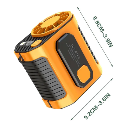 PADOX Personal Waist Portable Rechargeable Fan, 5000mAh Battery Power bank, 10 Speeds 5300RPM Airflow, LED Light, Wearable Belt Fan for Outdoor, Jobsite, Farms, Traveling, Fishing #SummerVibes-LIN