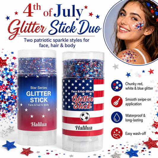 🗽4th of July Sparkle Glitter Wand🎊, Body & Hair Sparkle for Independence Day Party, Festival & Fun Holiday Look-TI