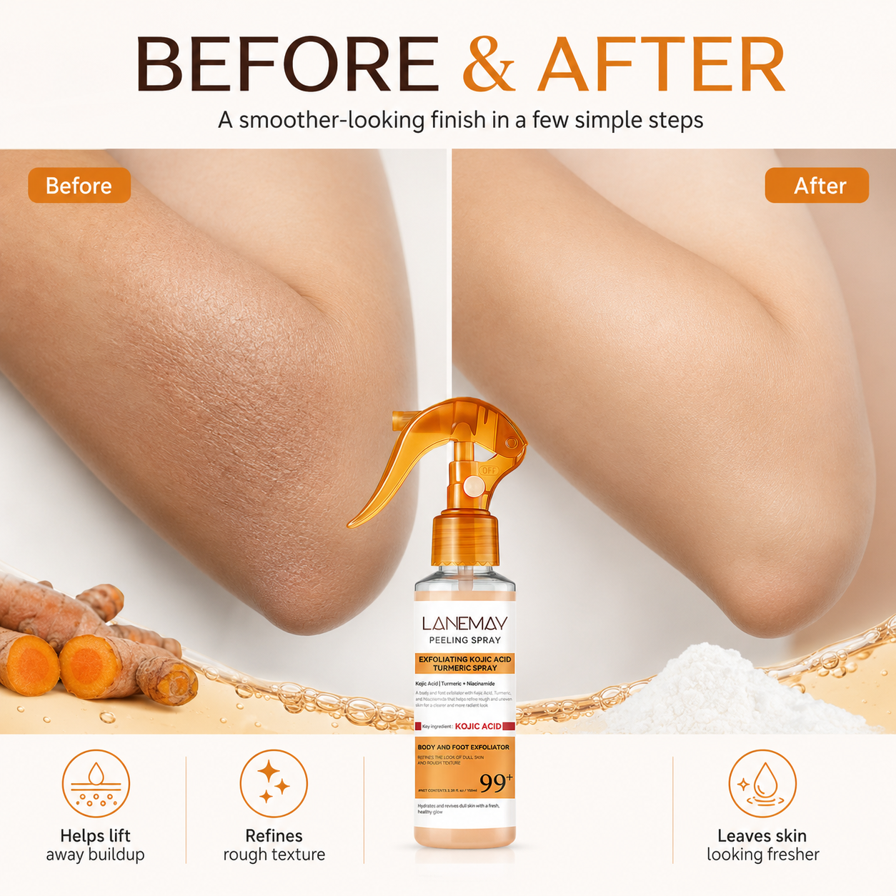 🫚Keratin Repair Turmeric & Kojic Acid Peel Spray 100ML🫧,Peel Treatment for Keratin Care, Pore Clearing & Skin Repair-TI