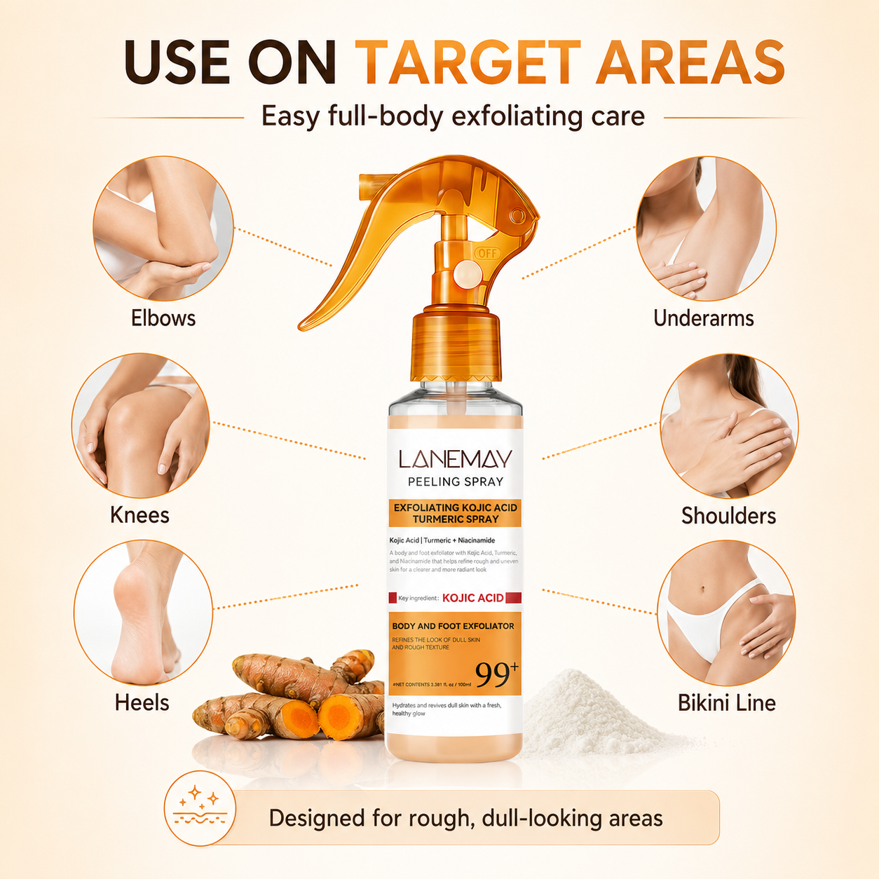 🫚Keratin Repair Turmeric & Kojic Acid Peel Spray 100ML🫧,Peel Treatment for Keratin Care, Pore Clearing & Skin Repair-TI