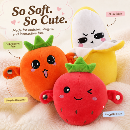 🎵Interactive Music Plush Toy Set🎁–Banana, Strawberry & Carrot Electric Stuffed Toys, Fun Prank & Play Toy for Family, Friends & Couples, Perfect Holiday Gift for Kids & Adults-TI