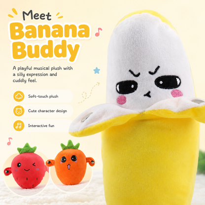 🎵Interactive Music Plush Toy Set🎁–Banana, Strawberry & Carrot Electric Stuffed Toys, Fun Prank & Play Toy for Family, Friends & Couples, Perfect Holiday Gift for Kids & Adults-TI