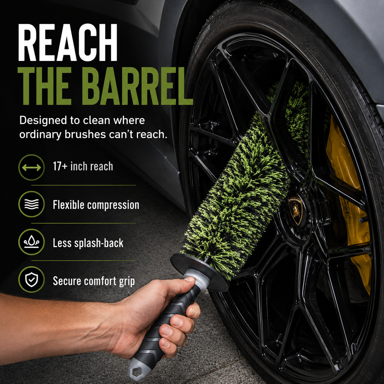 🚗Viking V+ Wheel Brushche🛞, Effective Tool for Wheel Deep Cleaning, 17 Inch Length,1 Pack-TI