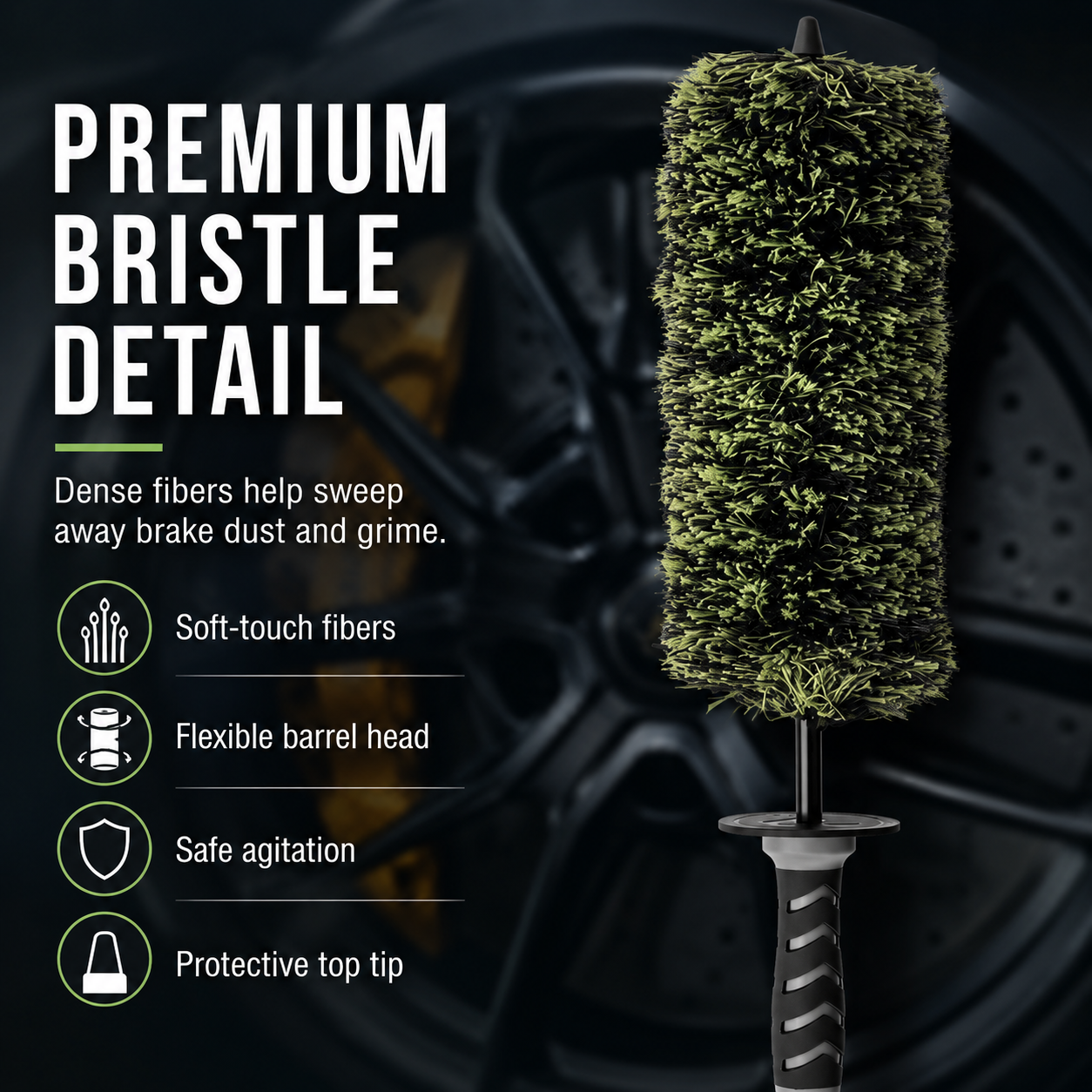 🚗Viking V+ Wheel Brushche🛞, Effective Tool for Wheel Deep Cleaning, 17 Inch Length,1 Pack-TI