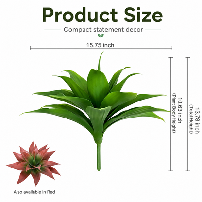 🪴Set of 2（13inch）Artificial Agave Plant Stakes, UV Resistant Faux Greenery for Outdoor Front Door & Garden Landscaping-TI
