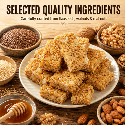 🤤Healthy Flaxseed Walnut Crisp Bars🌿, Natural Nut‑Seed Energy Snacks for Daily On‑the‑Go Eating-TI