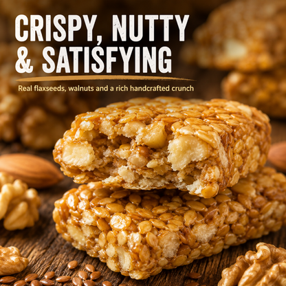🤤Healthy Flaxseed Walnut Crisp Bars🌿, Natural Nut‑Seed Energy Snacks for Daily On‑the‑Go Eating-TI