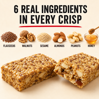 🤤Healthy Flaxseed Walnut Crisp Bars🌿, Natural Nut‑Seed Energy Snacks for Daily On‑the‑Go Eating-TI