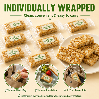 🤤Healthy Flaxseed Walnut Crisp Bars🌿, Natural Nut‑Seed Energy Snacks for Daily On‑the‑Go Eating-TI