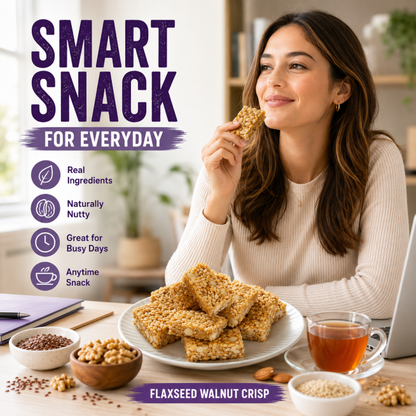 🤤Healthy Flaxseed Walnut Crisp Bars🌿, Natural Nut‑Seed Energy Snacks for Daily On‑the‑Go Eating-TI