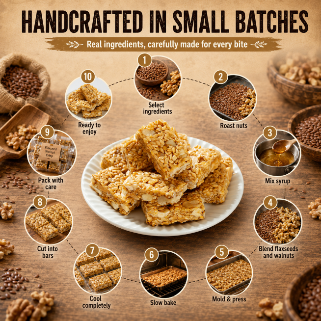 🤤Healthy Flaxseed Walnut Crisp Bars🌿, Natural Nut‑Seed Energy Snacks for Daily On‑the‑Go Eating-TI