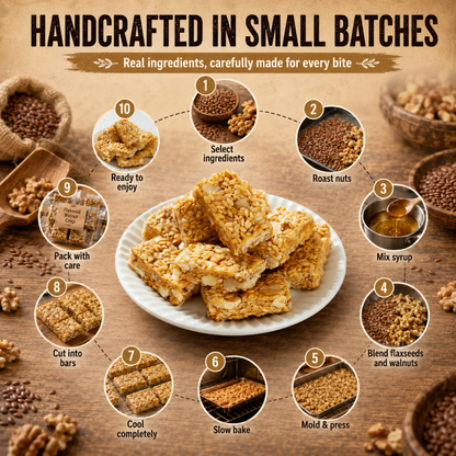 🤤Healthy Flaxseed Walnut Crisp Bars🌿, Natural Nut‑Seed Energy Snacks for Daily On‑the‑Go Eating-TI