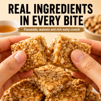 🤤Healthy Flaxseed Walnut Crisp Bars🌿, Natural Nut‑Seed Energy Snacks for Daily On‑the‑Go Eating-TI