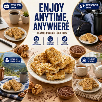 🤤Healthy Flaxseed Walnut Crisp Bars🌿, Natural Nut‑Seed Energy Snacks for Daily On‑the‑Go Eating-TI