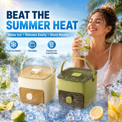 ☀️One‑Press Portable Ice Cube Tray🧊 Drawer‑Type Design for Quick Ice Making-TI