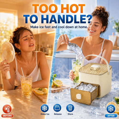 ☀️One‑Press Portable Ice Cube Tray🧊 Drawer‑Type Design for Quick Ice Making-TI