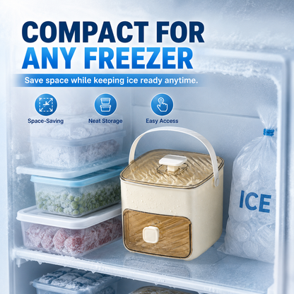 ☀️One‑Press Portable Ice Cube Tray🧊 Drawer‑Type Design for Quick Ice Making-TI