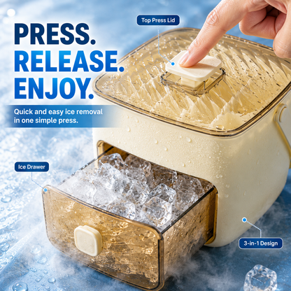 ☀️One‑Press Portable Ice Cube Tray🧊 Drawer‑Type Design for Quick Ice Making-TI