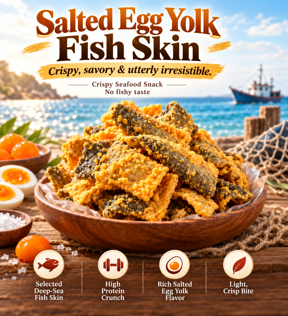 Bold Umami Flavor | Salted Egg Fish Skin-JXX