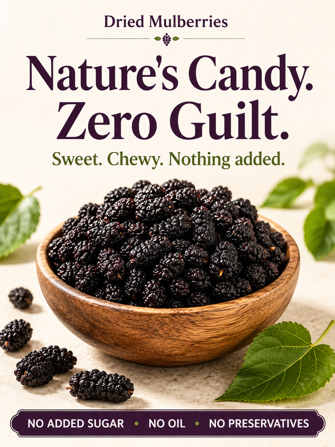 🍇Dried Black Mulberries — the superfruit snack-JT9