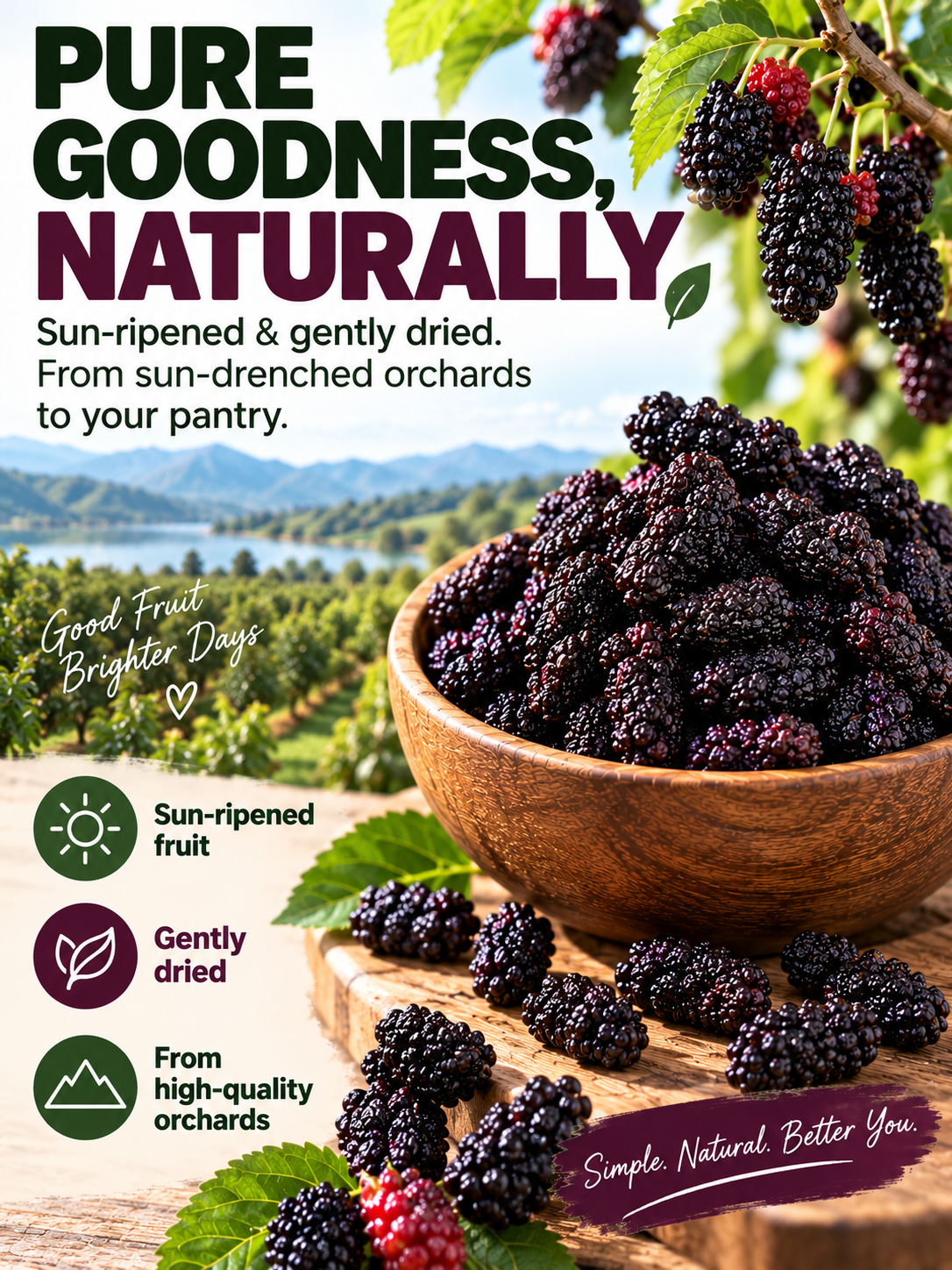 🍇Dried Black Mulberries — the superfruit snack-JT9
