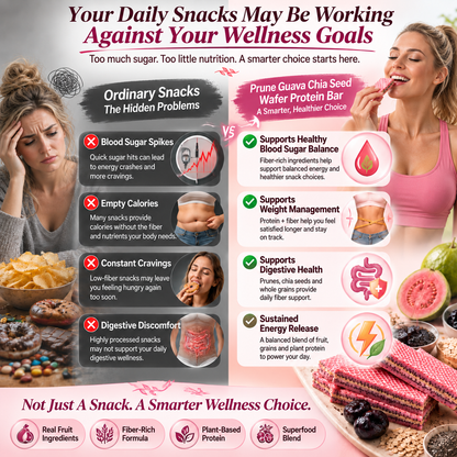 Prune Guava Chia Seed Wafer Protein Bar, High‑Fiber Crispy Meal Replacement Snack-JT9