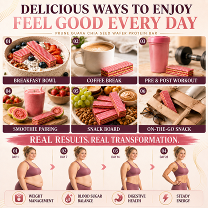 Prune Guava Chia Seed Wafer Protein Bar, High‑Fiber Crispy Meal Replacement Snack-JT9