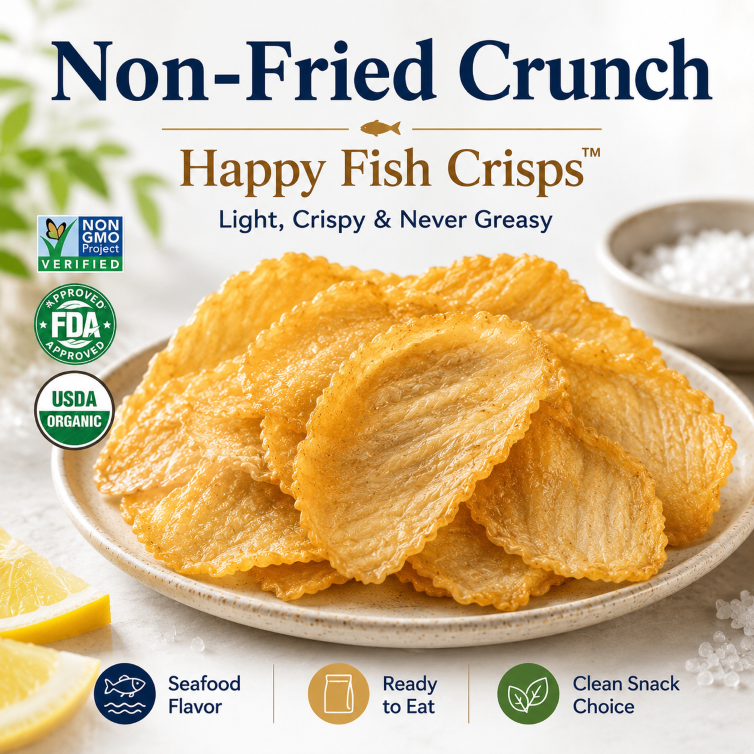 Happy Fish Crisps™ – A Light, Crispy & High-Protein Seafood Snack Made for Every Craving-TI