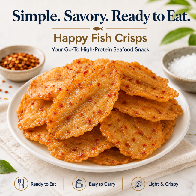 Happy Fish Crisps™ – A Light, Crispy & High-Protein Seafood Snack Made for Every Craving-TI