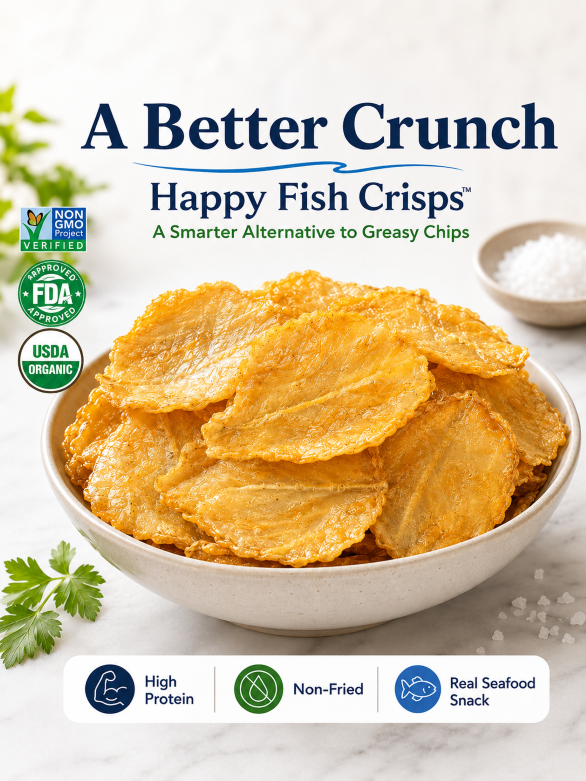 🤤Happy Fish Crisps🐟Non‑Fried High‑Protein Real Golden Threadfin Bream Seafood Chips-TI