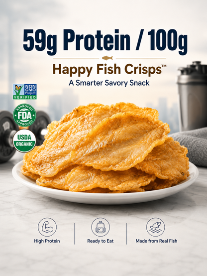 🤤Happy Fish Crisps🐟Non‑Fried High‑Protein Real Golden Threadfin Bream Seafood Chips-TI