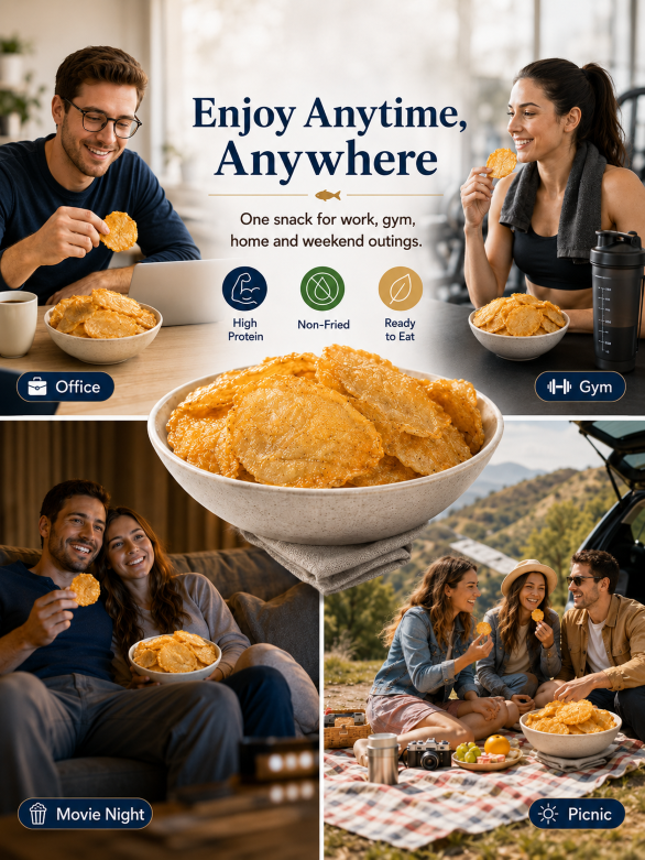 🤤Happy Fish Crisps🐟Non‑Fried High‑Protein Real Golden Threadfin Bream Seafood Chips-TI