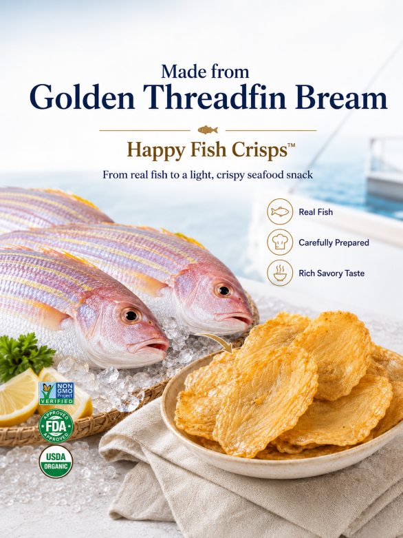 🤤Happy Fish Crisps🐟Non‑Fried High‑Protein Real Golden Threadfin Bream Seafood Chips-TI