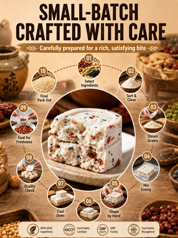 💖Handmade Red Date Poria Bazhen Cake🎁, Natural Whole-Grain Healthy Guilt-Free Treat-TI