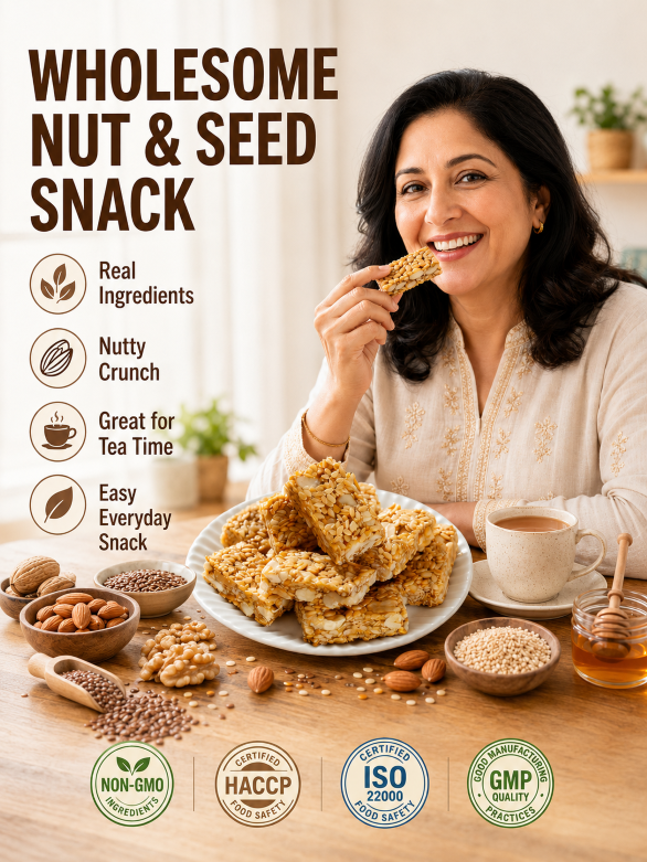 🤤Healthy Flaxseed Walnut Crisp Bars🌿, Natural Nut‑Seed Energy Snacks for Daily On‑the‑Go Eating-TI