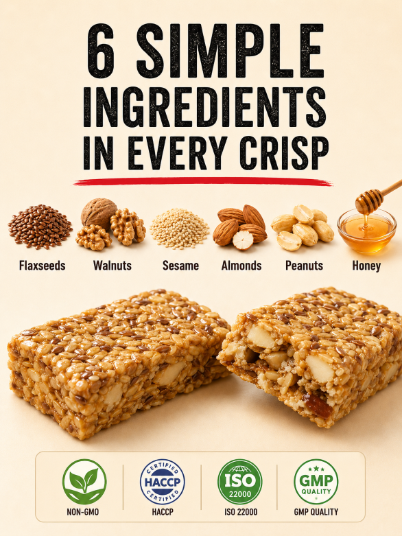 🤤Healthy Flaxseed Walnut Crisp Bars🌿, Natural Nut‑Seed Energy Snacks for Daily On‑the‑Go Eating-TI