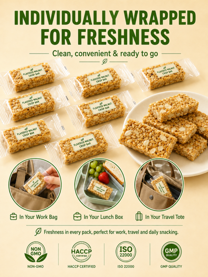 🤤Healthy Flaxseed Walnut Crisp Bars🌿, Natural Nut‑Seed Energy Snacks for Daily On‑the‑Go Eating-TI