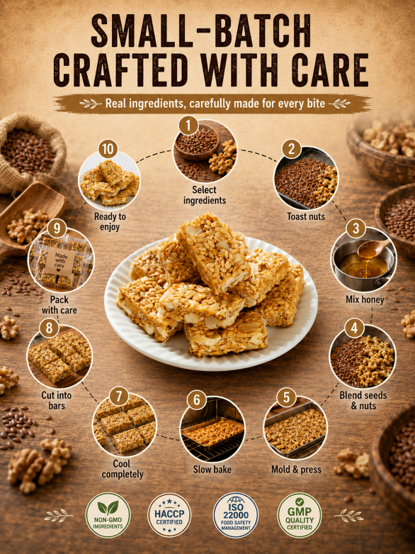 🤤Healthy Flaxseed Walnut Crisp Bars🌿, Natural Nut‑Seed Energy Snacks for Daily On‑the‑Go Eating-TI