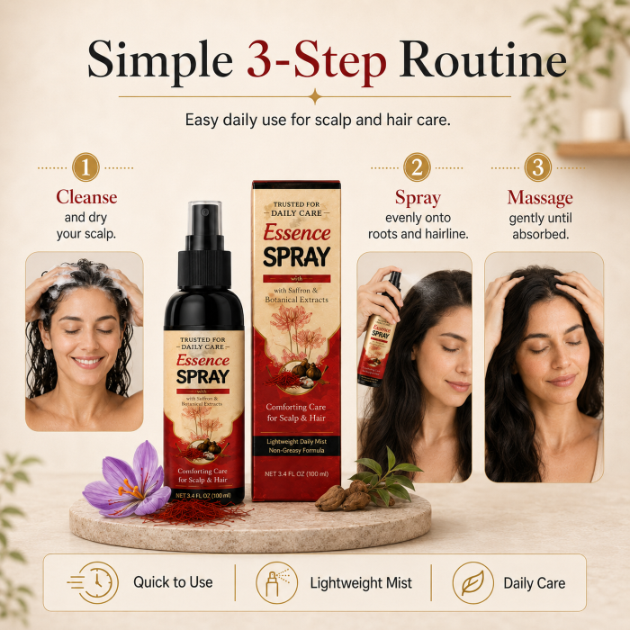 👱🏻‍♀️Polygonum Multiflorum Saffron Scalp Essence Spray🌿, Herbal Treatment for Gray Hair & Thinning Hair Loss-TI