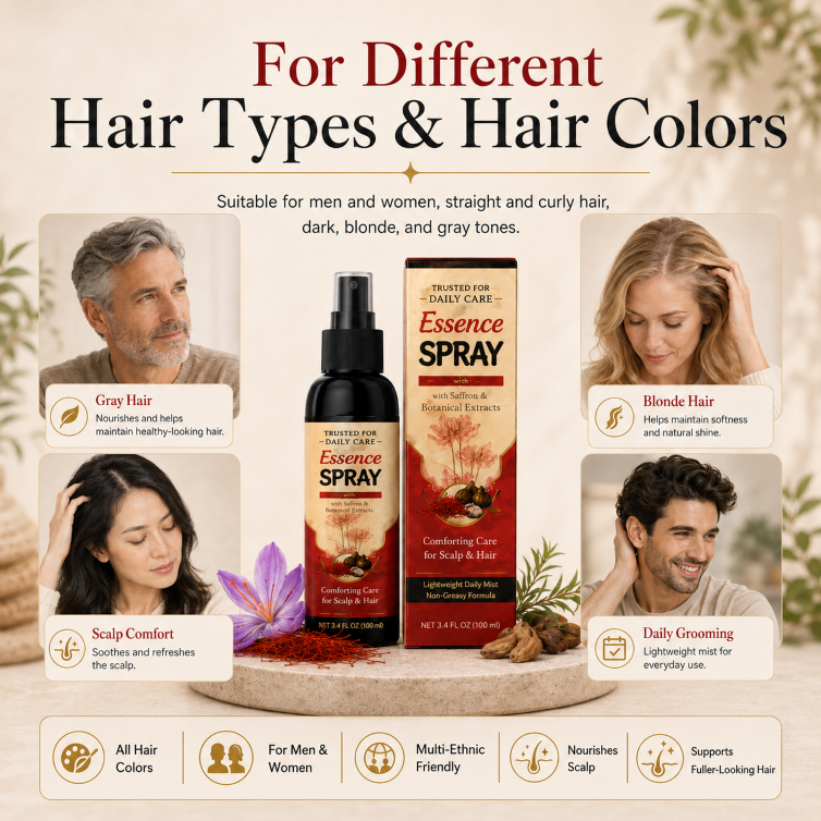 👱🏻‍♀️Polygonum Multiflorum Saffron Scalp Essence Spray🌿, Herbal Treatment for Gray Hair & Thinning Hair Loss-TI