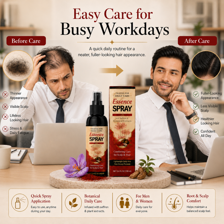 👱🏻‍♀️Polygonum Multiflorum Saffron Scalp Essence Spray🌿, Herbal Treatment for Gray Hair & Thinning Hair Loss-TI