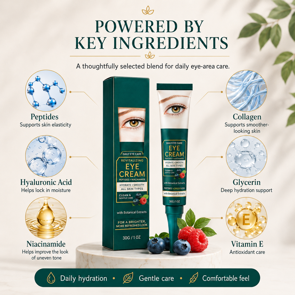 👁️Hoygi Collagen Berry Eye Cream, Anti Dark Circle Anti Aging Under Eye Treatment-TI