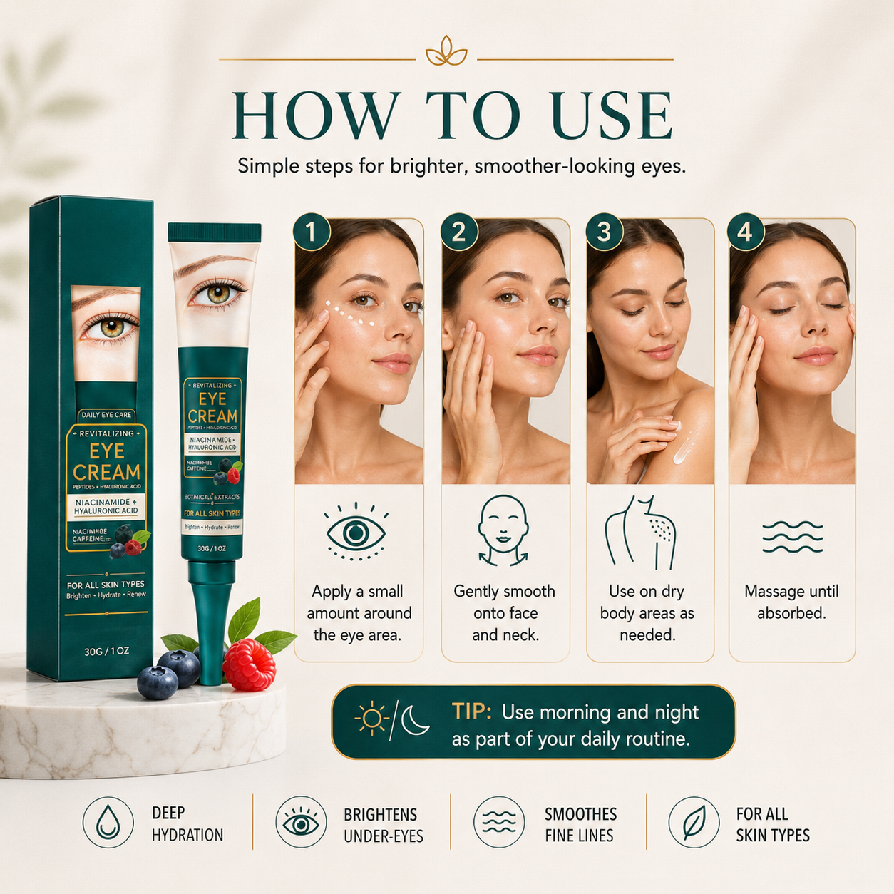 👁️Hoygi Collagen Berry Eye Cream, Anti Dark Circle Anti Aging Under Eye Treatment-TI