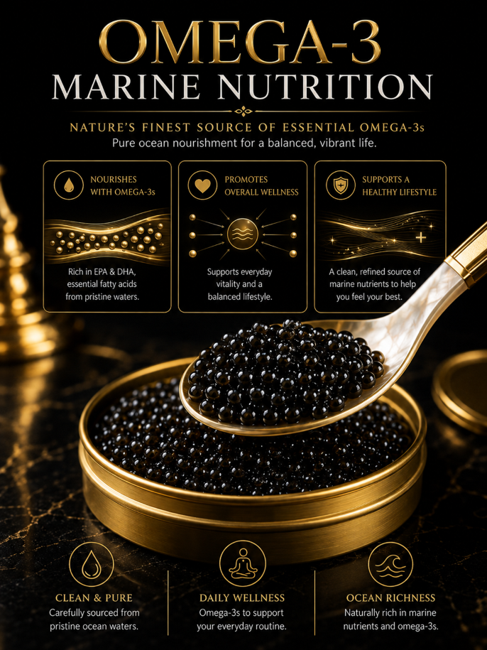 ✨Black Gold Premium Sturgeon Caviar Plump Pearls🥄 Ocean‑Sourced Nutrition for Your Body-JT3